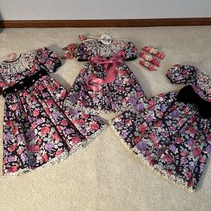 Three Nicole by Dorissa International Girls Floral/Lace Dresses